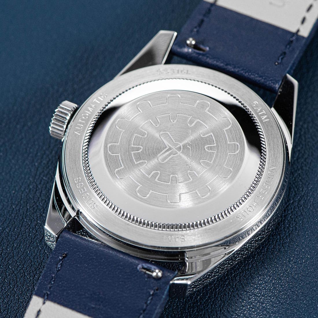 Seestern Sugess S451 Automatik Regulator Stahl Leder Blau Herrenuhr, blau, Armband