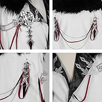 Vista 24 de Disfraz de cosplay de Fatui Harbingers, traje de Genshin Impact, traje de bufón y doctor gallo para hombre