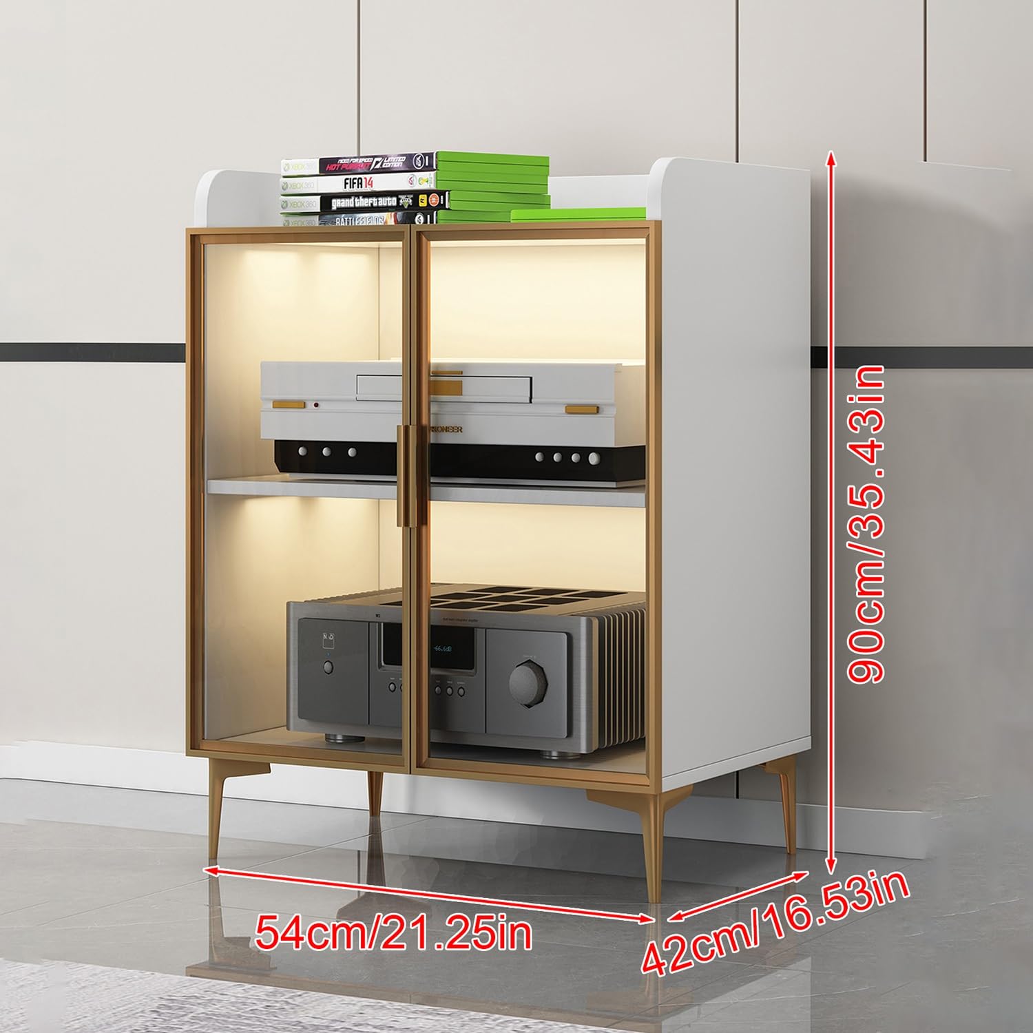 Amazon.com: AV Cabinet 2/3 Tier Modern Stereo Rack System Cabinet
