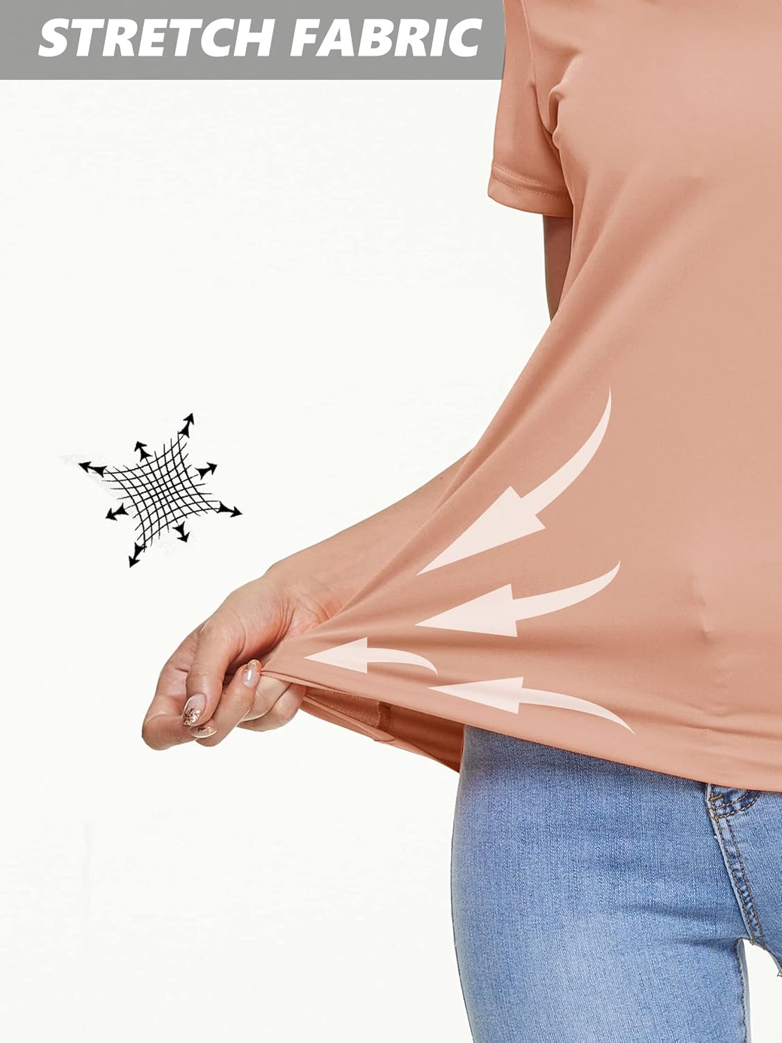 MAGCOMSEN Women's T Shirts Short Sleeve Workout Tops UPF 50+ Sun Protection V-Neck Moisture Wicking Quick Dry Tee - Image 7