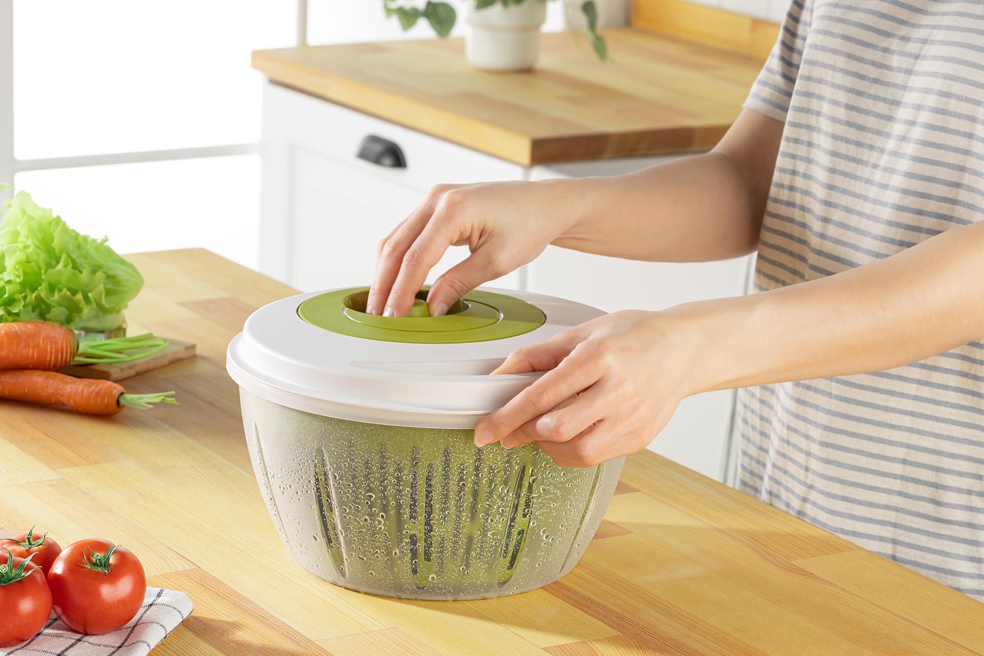 Promosyonca Kaliteli Sebze Kurutucu, Salata Kurutma Makinesi (Krem)