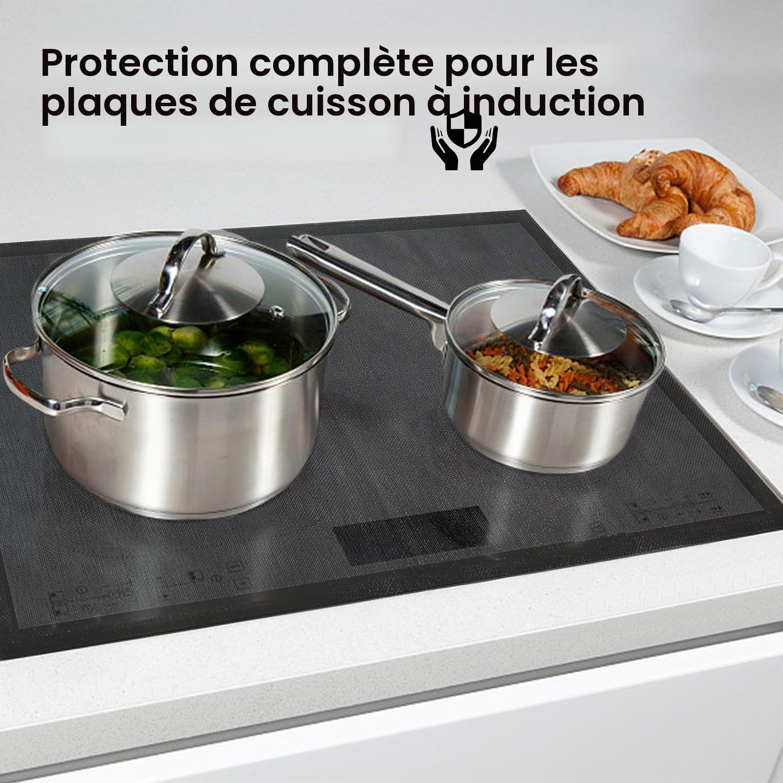 52x78cm Tapis pour Plaque Induction, Tapis de Cuisson à Induction en Silicone, Protection Plaque Induction,Couvre Plaque de Cuisson, Protege Plaque Induction,Couvre Plaque Induction