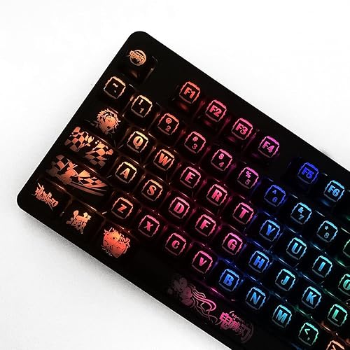 Miniatura 7 de Teclas translúcidas de anime japonés Demon Slayer 108 PBT sublimación de tinte OEM para teclado mecánico Cherry Mx Gateron Kailh Switch (solo teclas)
