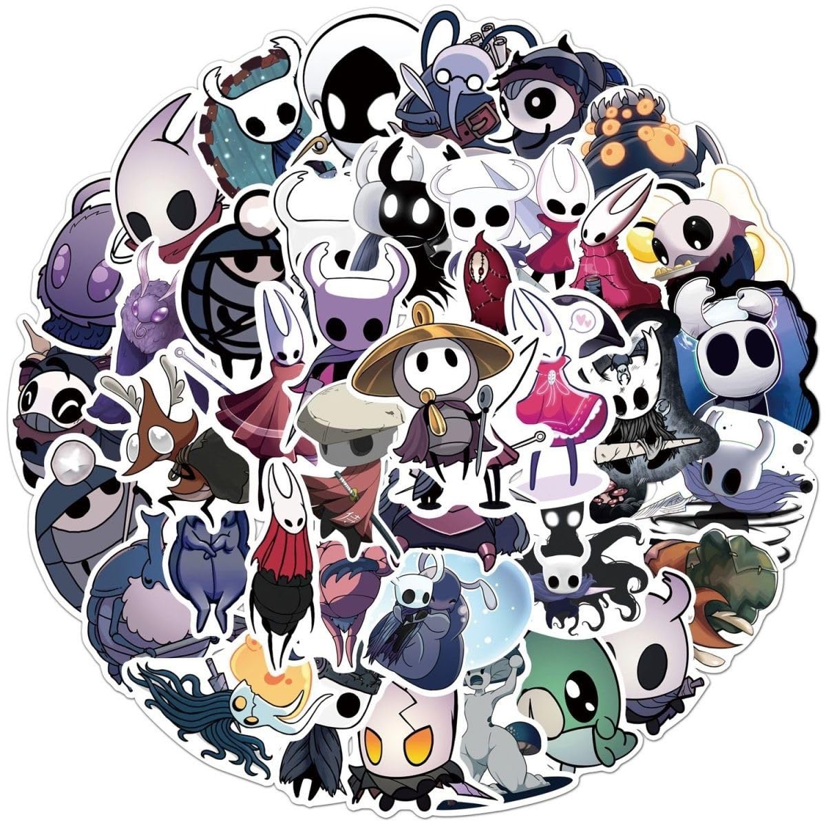 Hollows Stickers 50 Pcs - Silk Songs The Knights Figure Vinyl Waterproof Decals - Cute Knight Sticker for Water Bottle Scrapbook Skateboard Laptop