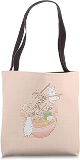 Cute Bunny Rabbit Ramen Noodle Soup Anime Kawaii Aesthetic Tote Bag