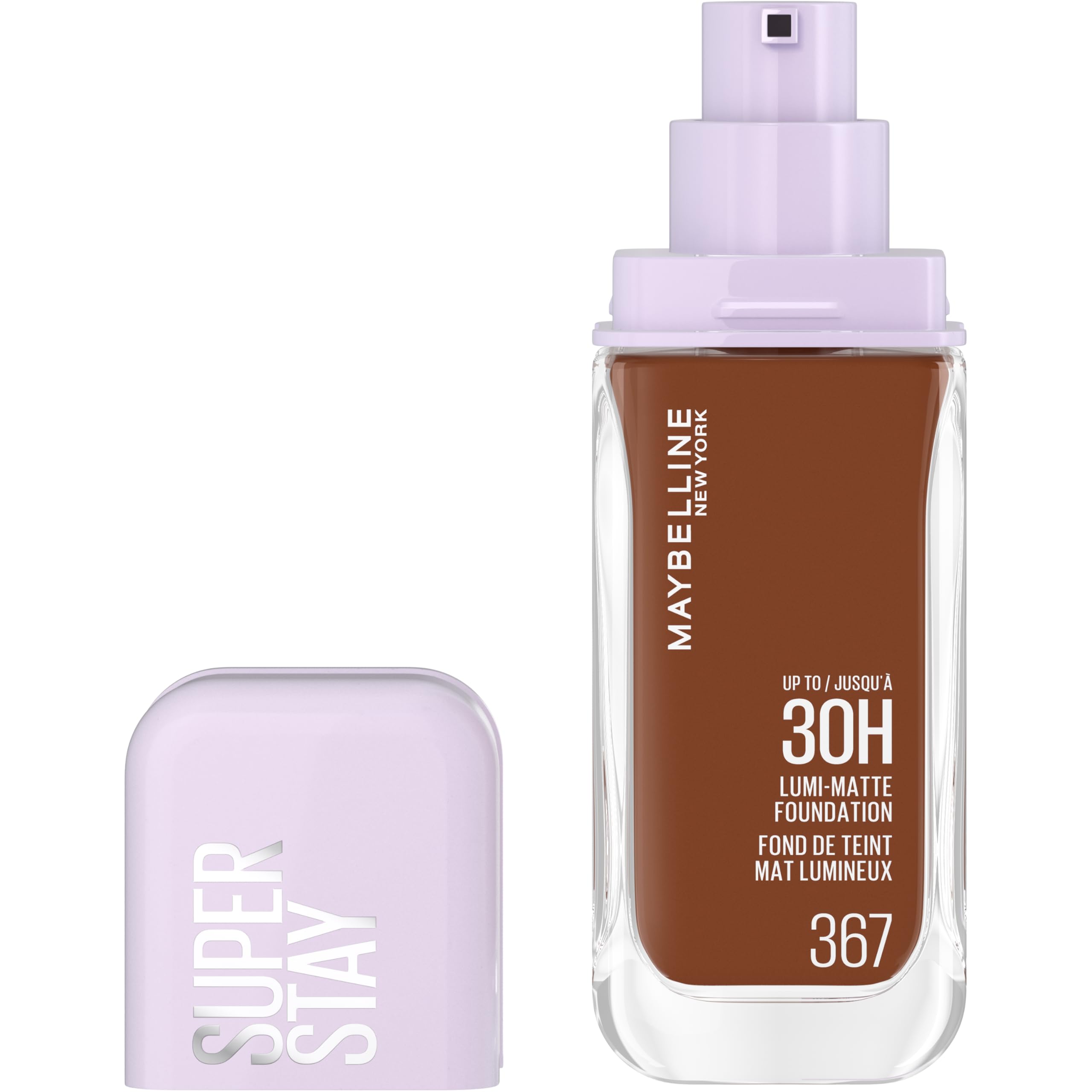 Maybelline New York - Fondotinta liquida a lunga tenuta, ultra resistente, finitura opaca luminosa, arricchita con aminoacidi, tutti i tipi di pelle, Superstay 30H, Lumi-Matte, 367-35 ml