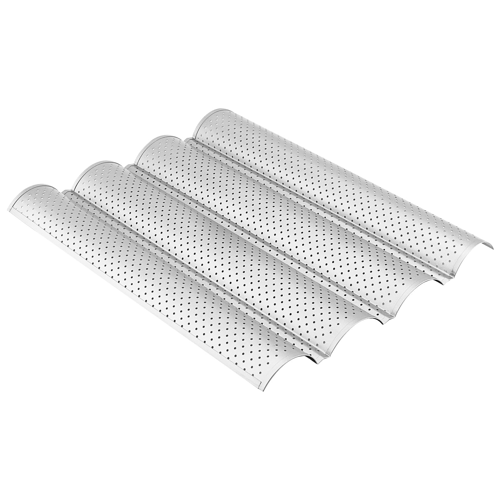 Lot de 3 moule a baguette, moules à pâtisserie, moule à baguettes, moule à pain, poêle à baguette pour 4 baguettes，en acier au carbone