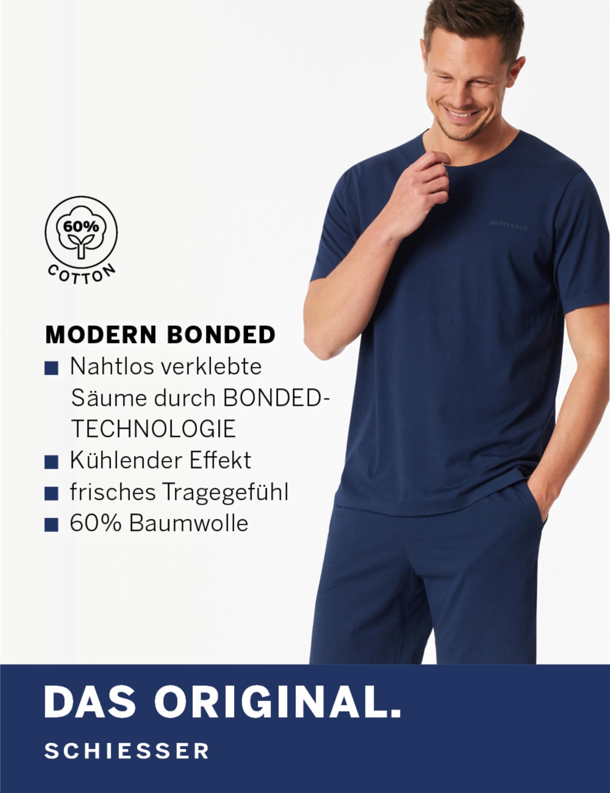 Schiesser Herren Schlafanzug kurz Rundhals - Nightwear Set