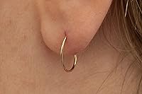 Vista 22 de Gold Hoop Earrings Silver Hoop Earrings - Hoop Earrings For Women Two Pcs Of Thin Gold Filled Sterling Silver Hoops, Helix Hoop, Tragus Ring