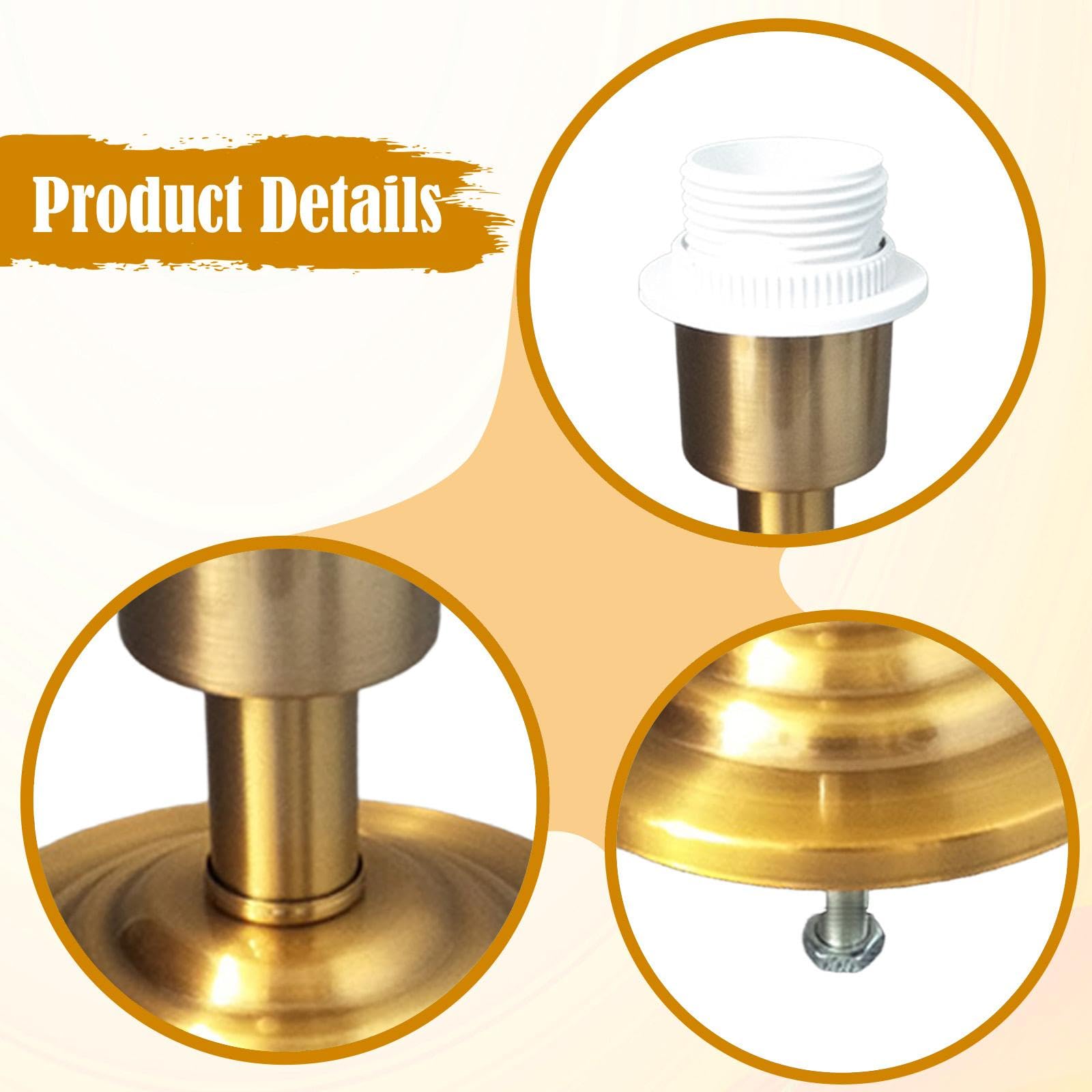 Portalampada Base Lampada Tavolo Porta Lampada E27 Accessori Illuminazione Metallo Ferro Fissaggio Facile Installazione Adatto per Fai da Te, Style D