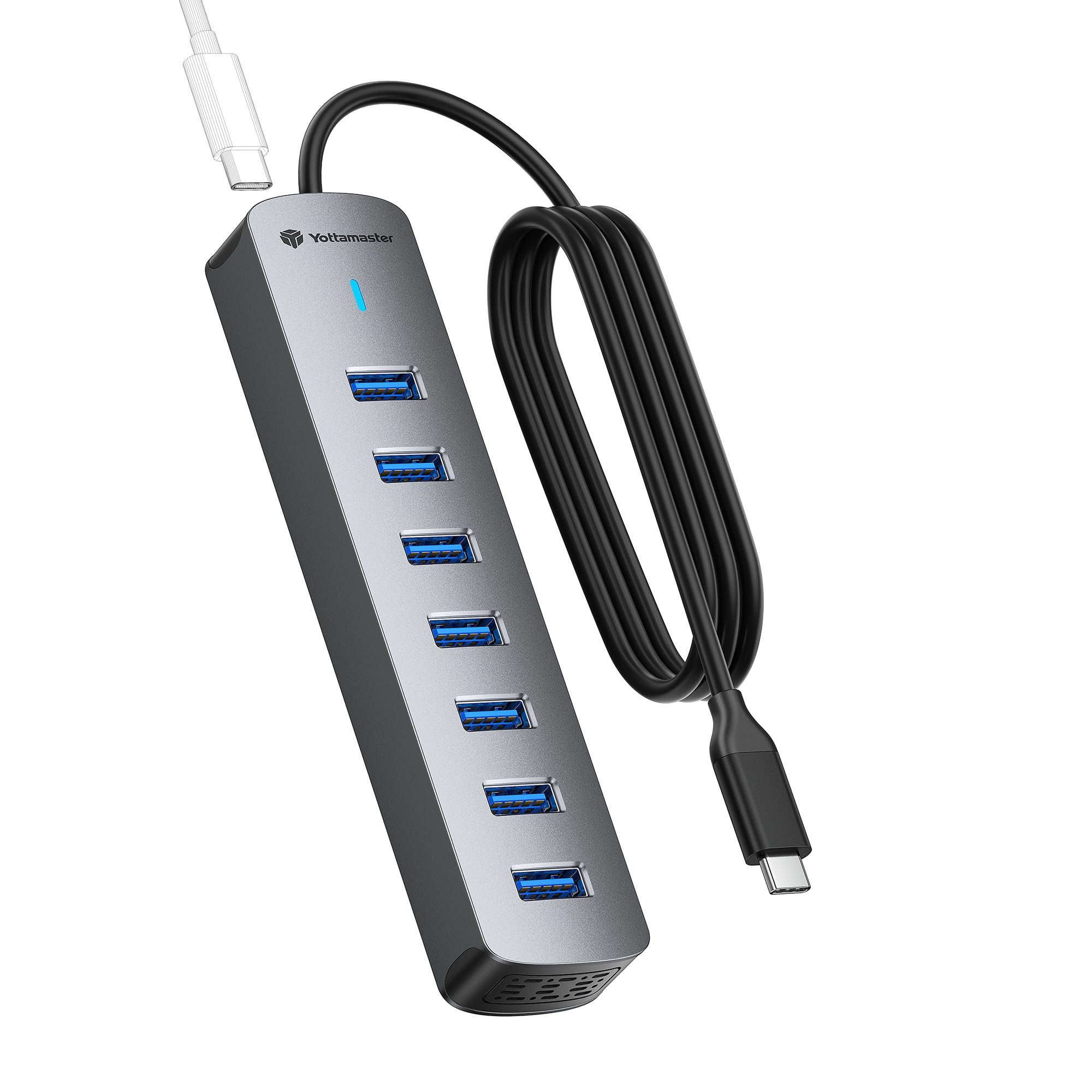 Yottamaster 1.64Ft 7 porte USB HUB con USB C 5V/3A porta di alimentazione