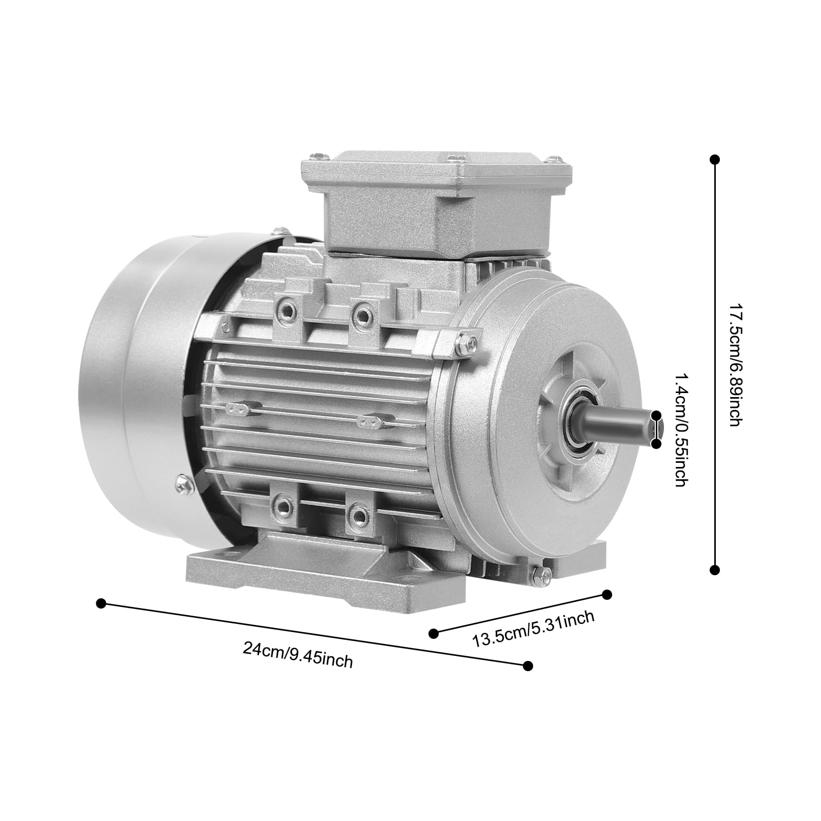 Motor eléctrico 230/400 V, trifásico, motor asíncrono de 3 fases, corriente trifásica, bobinas de cobre, motor trifásico -15≤0≤ 40℃, motor de alta velocidad para maquinaria minera industrial (MS6334
