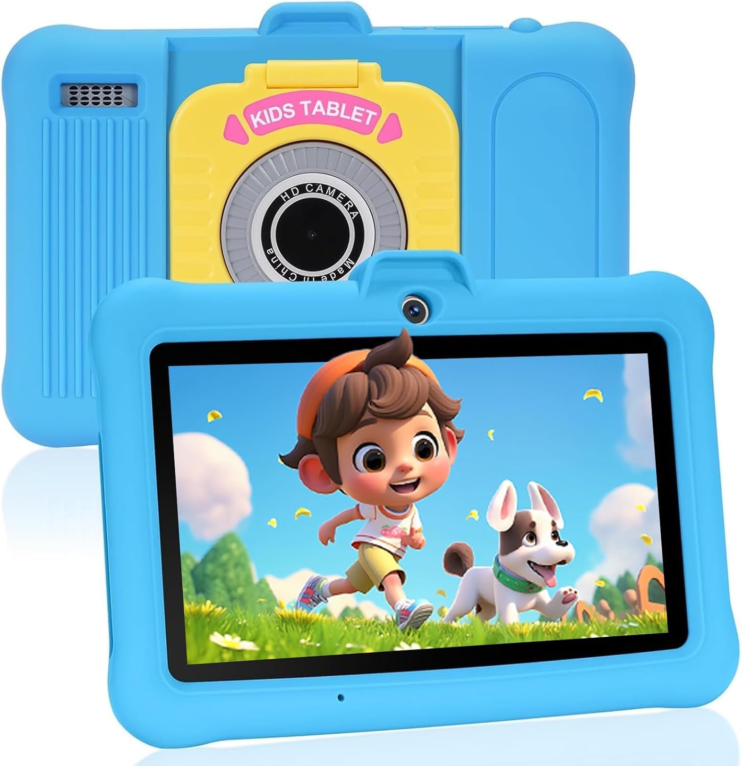 TABTIVI Tablet per bambini 7 pollici Android, 8(3+5) GB RAM, 64GB ROM(TF card 128 GB), Google GMS, App per Bambini Preinstallata, Kids space, WIFI, Custodia antiurto, blu - 2