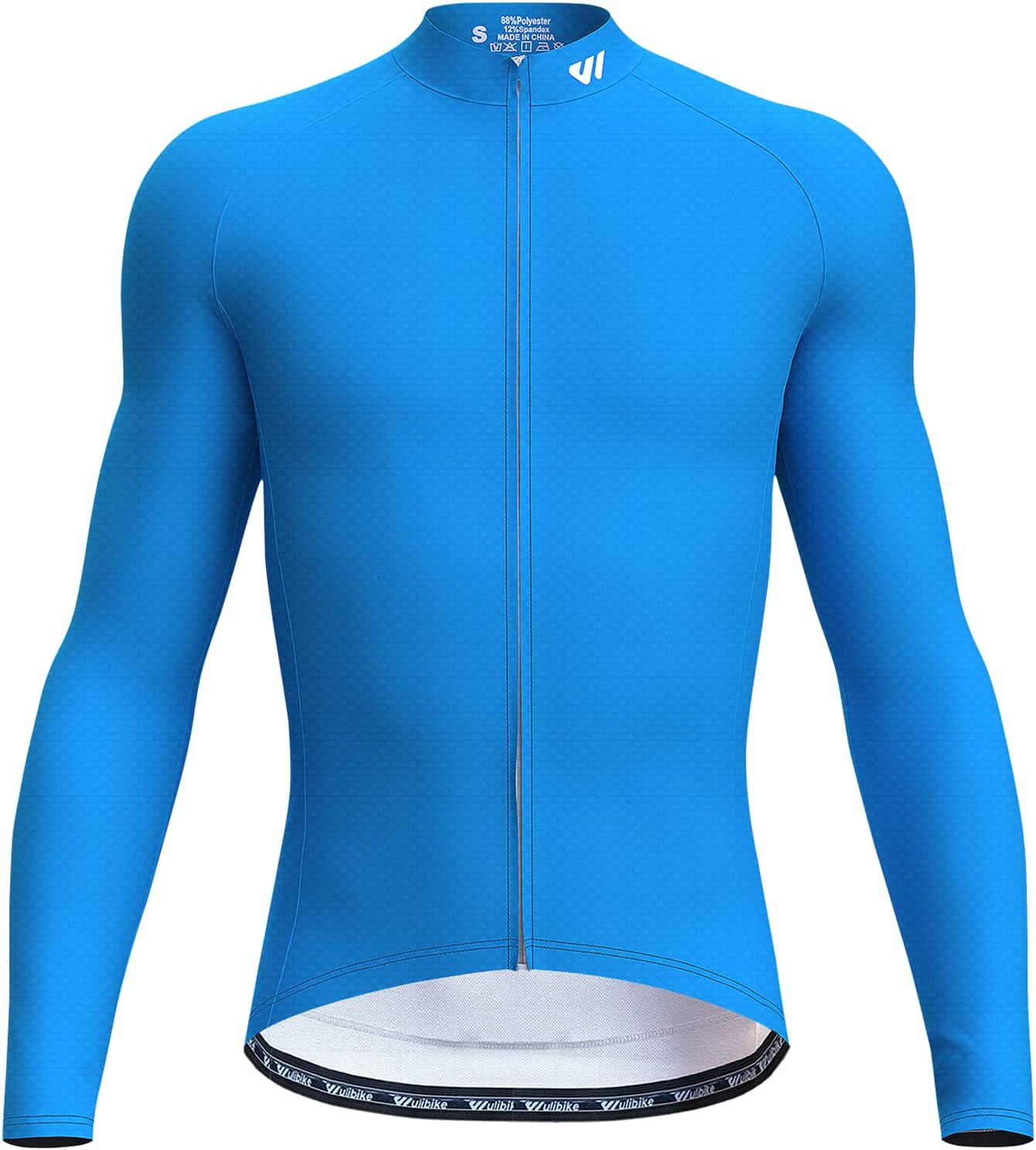 Wulibike Men's Cycling Jerseys Long Sleeve Bike Biking Shirts Full Zip with Pockets Road Bicycle Clothing