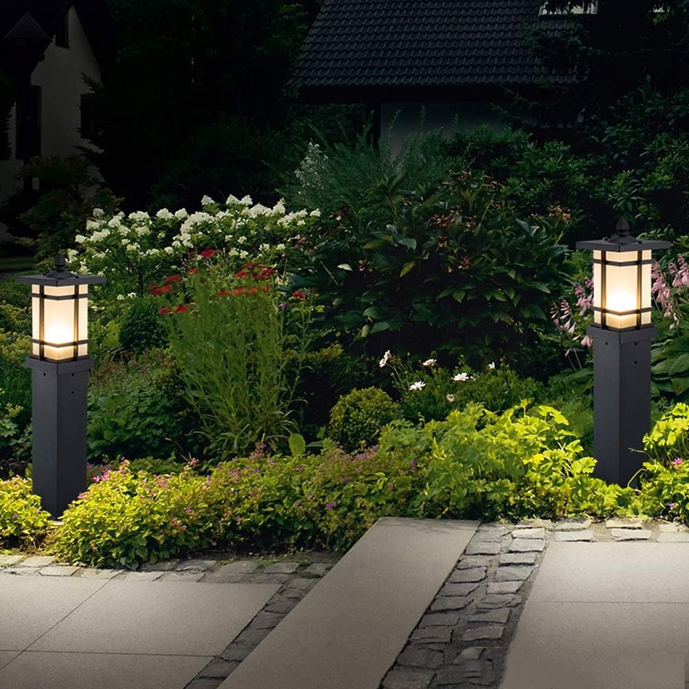 Sconce Fixture Outdoor Pillar Post Wall Light Waterproof Ip55 Aluminum Column Light European External Rainproof Patio Lihting Street Lantern Traditional E27 Lawn Light Table Lamp Indoor Home/Lawn