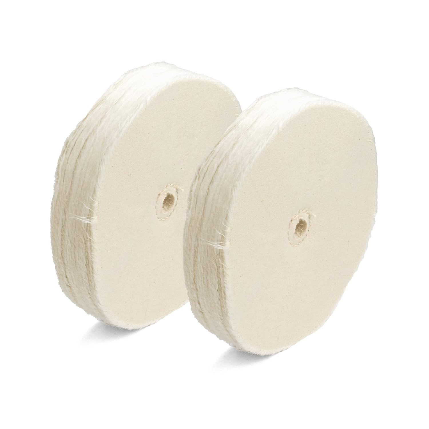 ENKAY - 8" Extra Thick Loose Cotton Buffing Wheels (2 Pack) for Polishing Metal and More, for Use with Polishing Compounds, Buffing Machines & Bench Grinders (80 Ply Each)