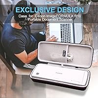 Vista 8 de LTGEM - Funda rígida de EVA para Canon imageFORMULA R10 portátil escáner de documentos – Bolsa protectora de almacenamiento