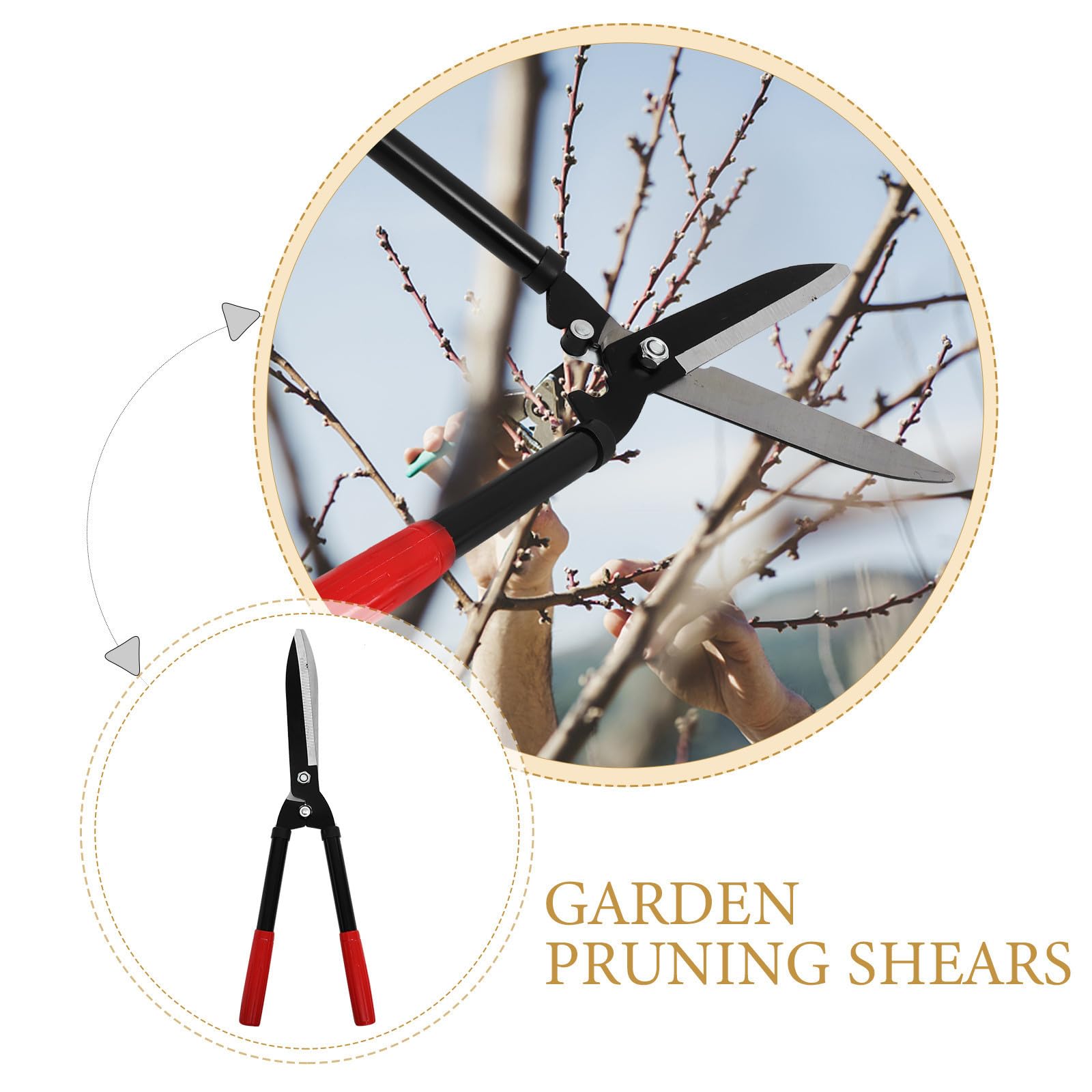 Cisailles de Jardin pour Arbres Fruitiers, Acier au Carbone, Rouge