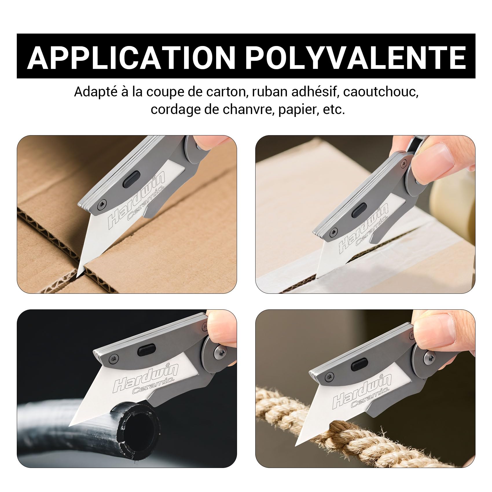 Lot de 20 lames de couteau utilitaires en céramique de zircone de qualité supérieure avec support en métal, antirouille pour travaux manuels et découpe de boîte de précision