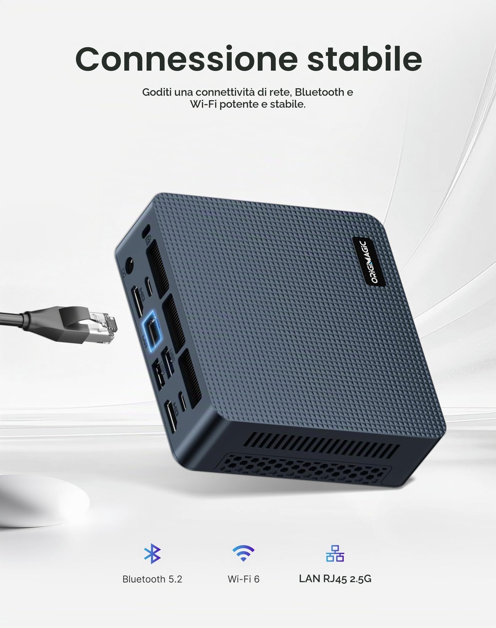 100U Mini PC Intel Core 3, 16 GB di RAM DDR4, 512 GB SSD, supporto per quattro schermi, mini PC desktop con frequenza di clock fino a 4,7 GHz, 2 porte Thunderbolt 4 (8K a 60 Hz)