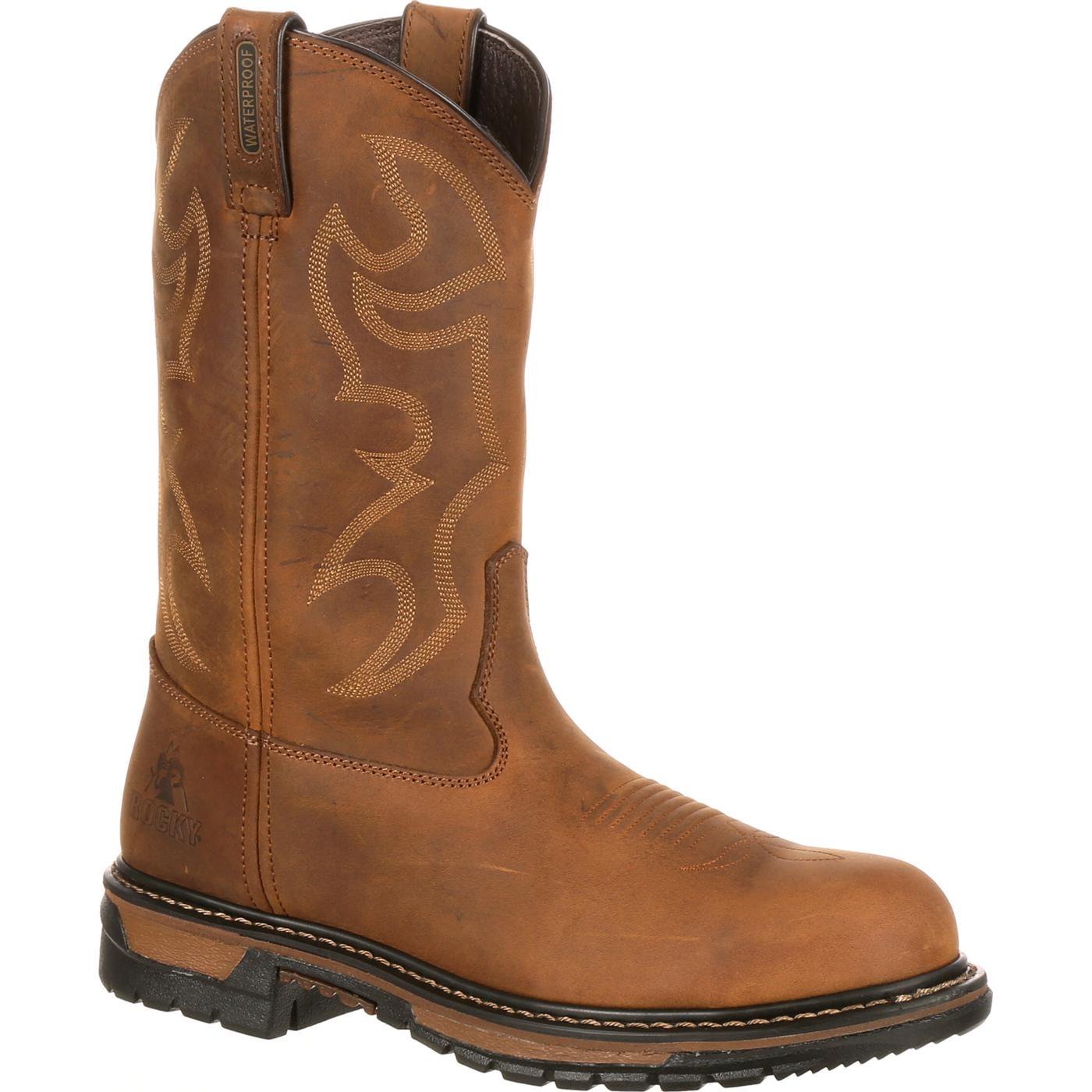 ROCKY Men's Original Ride Branson Steel Toe Waterproof Western Boots