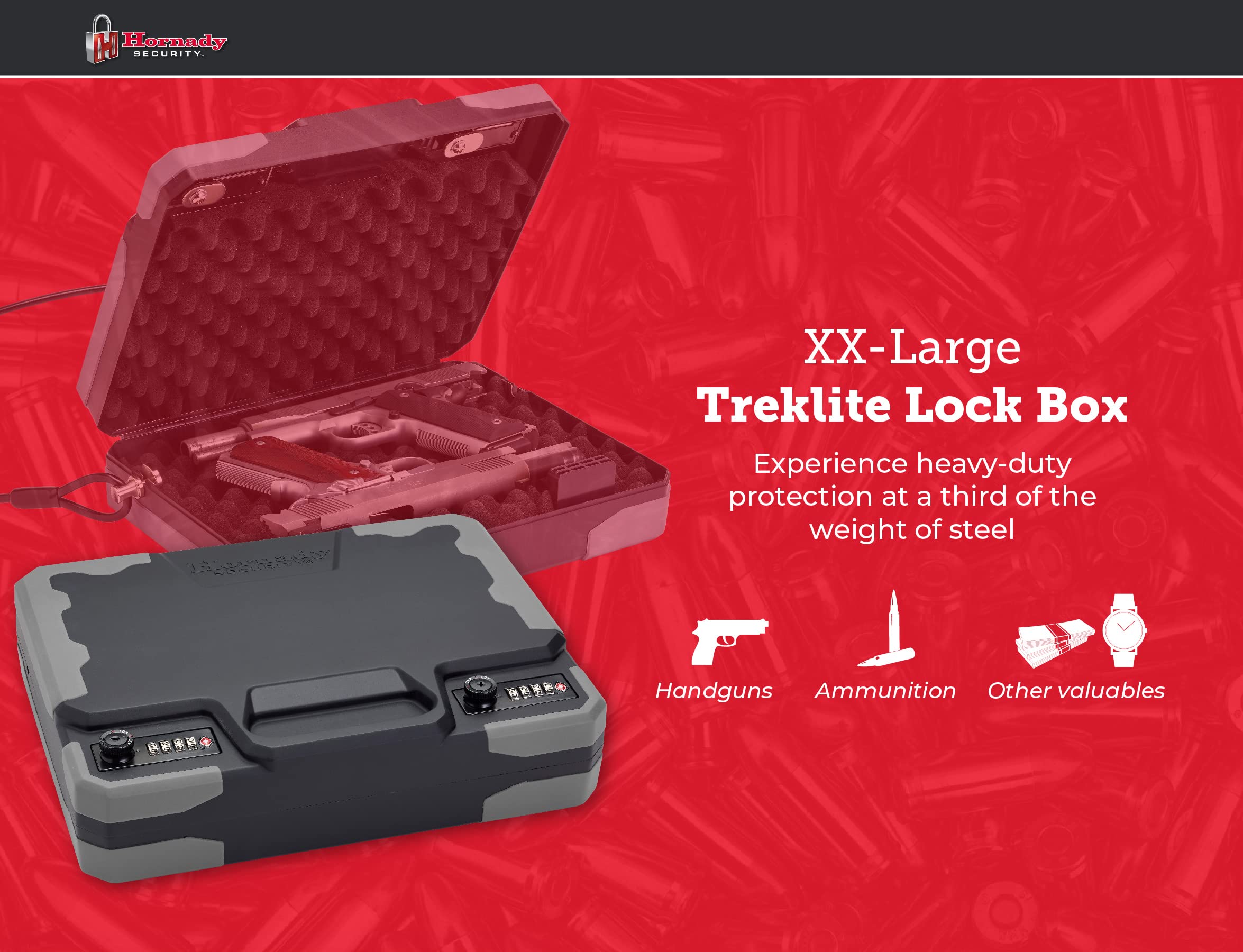 Amazon.com: Hornady Treklite Combination Lock Box XXL, 95260