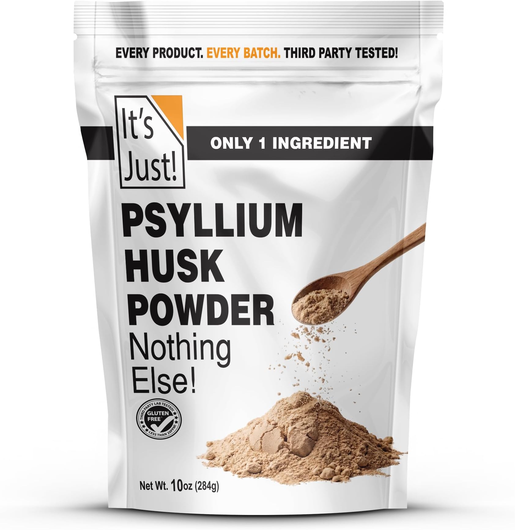 It's Just! - Psyllium Husk Powder, Easy Mixing Dietary Fiber, Cleanse Your Digestive System, Finely Ground Powder, Ideal for Keto Baking, Non-GMO (Unflavored, 10oz (Pack of 1))
