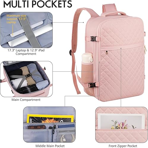 Miniatura 2 de MOMUVO Mochila de viaje grande para mujer, mochila de transporte aprobada por vuelo, resistente al agua, antirrobo, mochila grande informal para