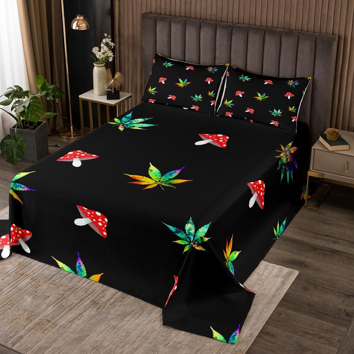 Manfei Kids London Bedspread Queen Size Telephone Booth Big Ben Bus Print Coverlet Set 3pcs for Boys Teens, British Flag and Map Print Quilted Coverlet Modern City Bedding Quilt with 2 Pillowcases