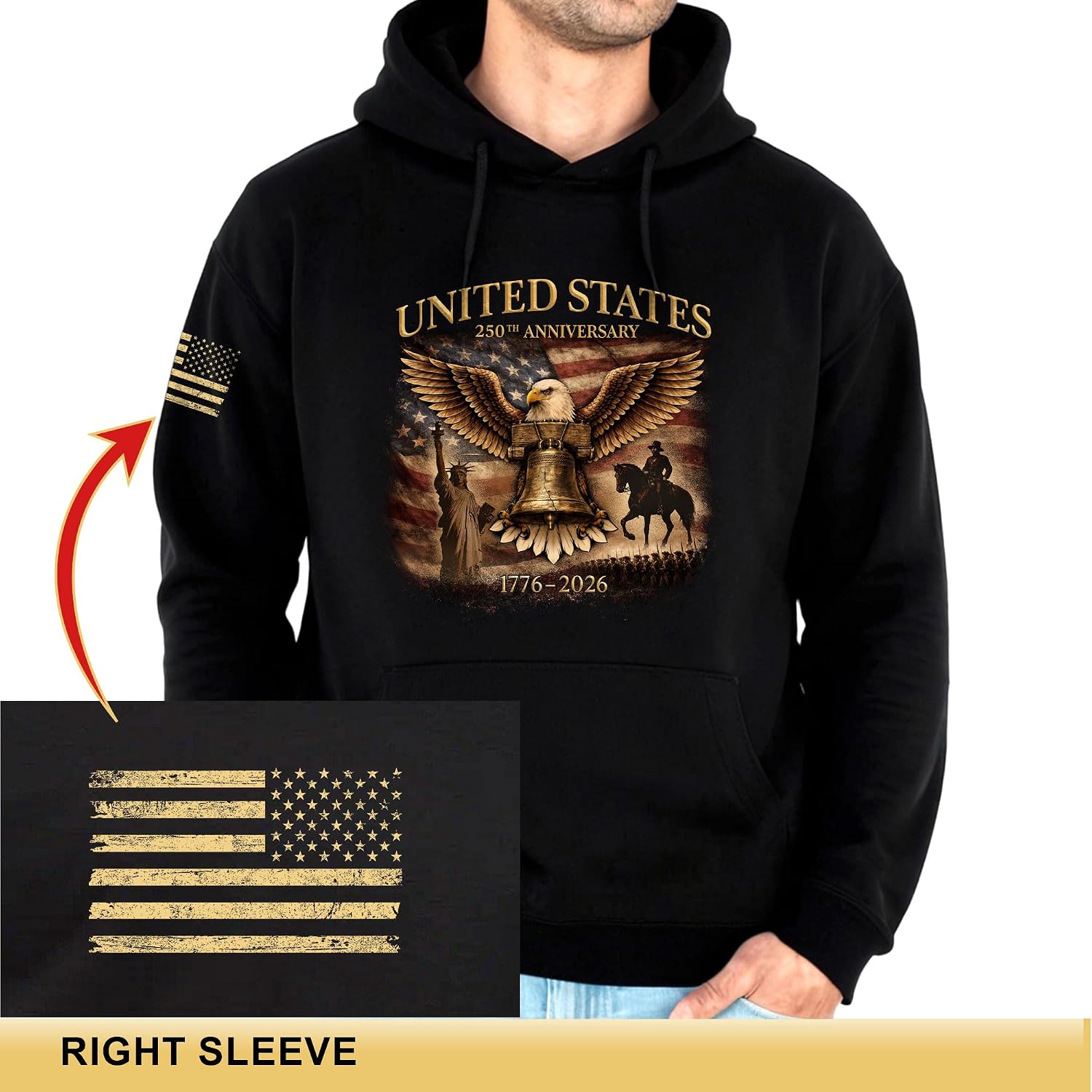250 Anniversary Usa Hoodie, Patriotic Hoodies For Men, 250th Birthday Of America Hoodie
