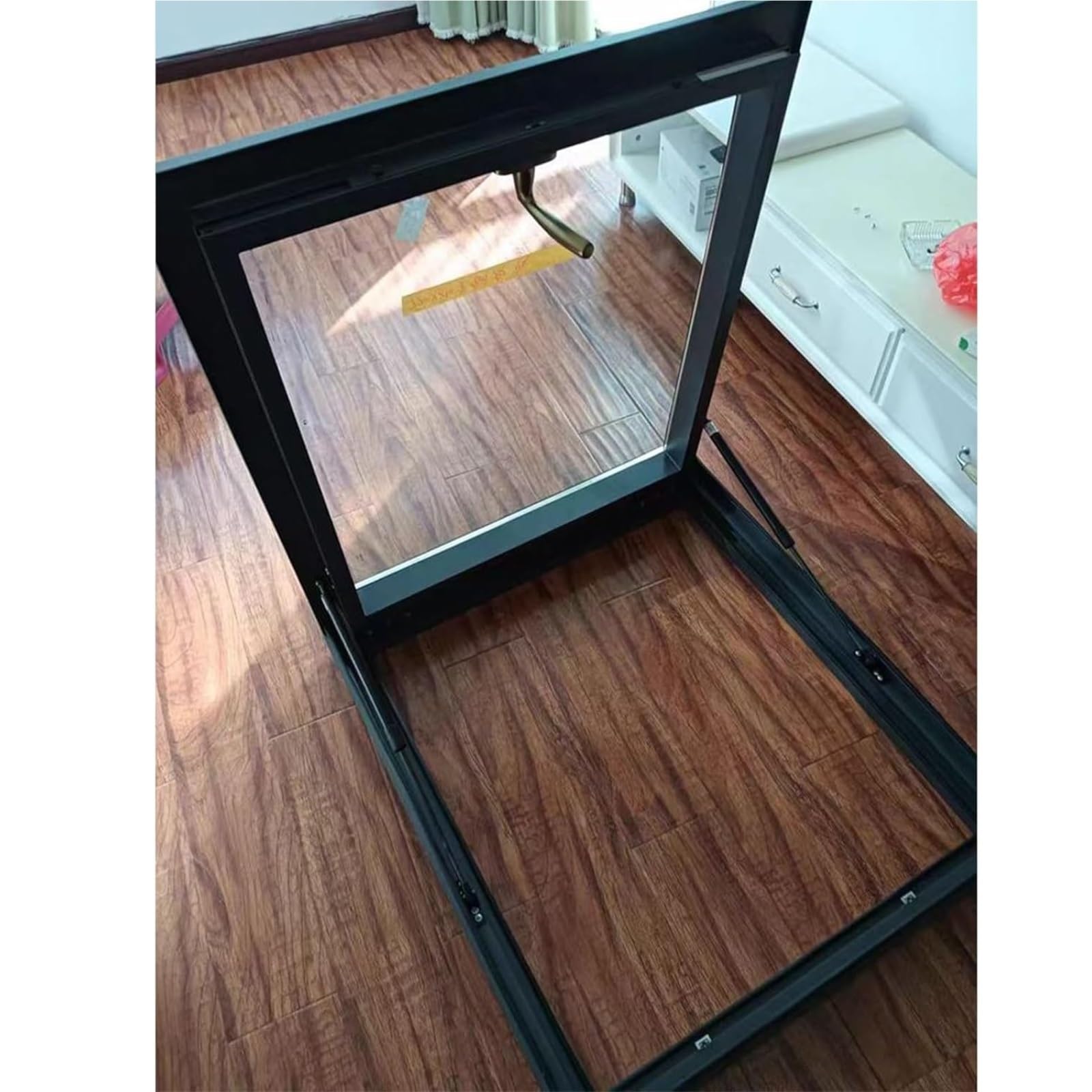 Skylight Skylight Roof Window Hatch Roof Security Door Hatch Access Hatch with Glass for Hallway Loft Stairway Garage Attic(94 * 94cm)