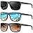 KALIYADI Polarized Sunglasses Men, Lightweight Mens Sunglasses Polarized UV Protection Driving Fishing Golf (Frame Grey|Lens Black/Ice Blue/Gradual Brown)