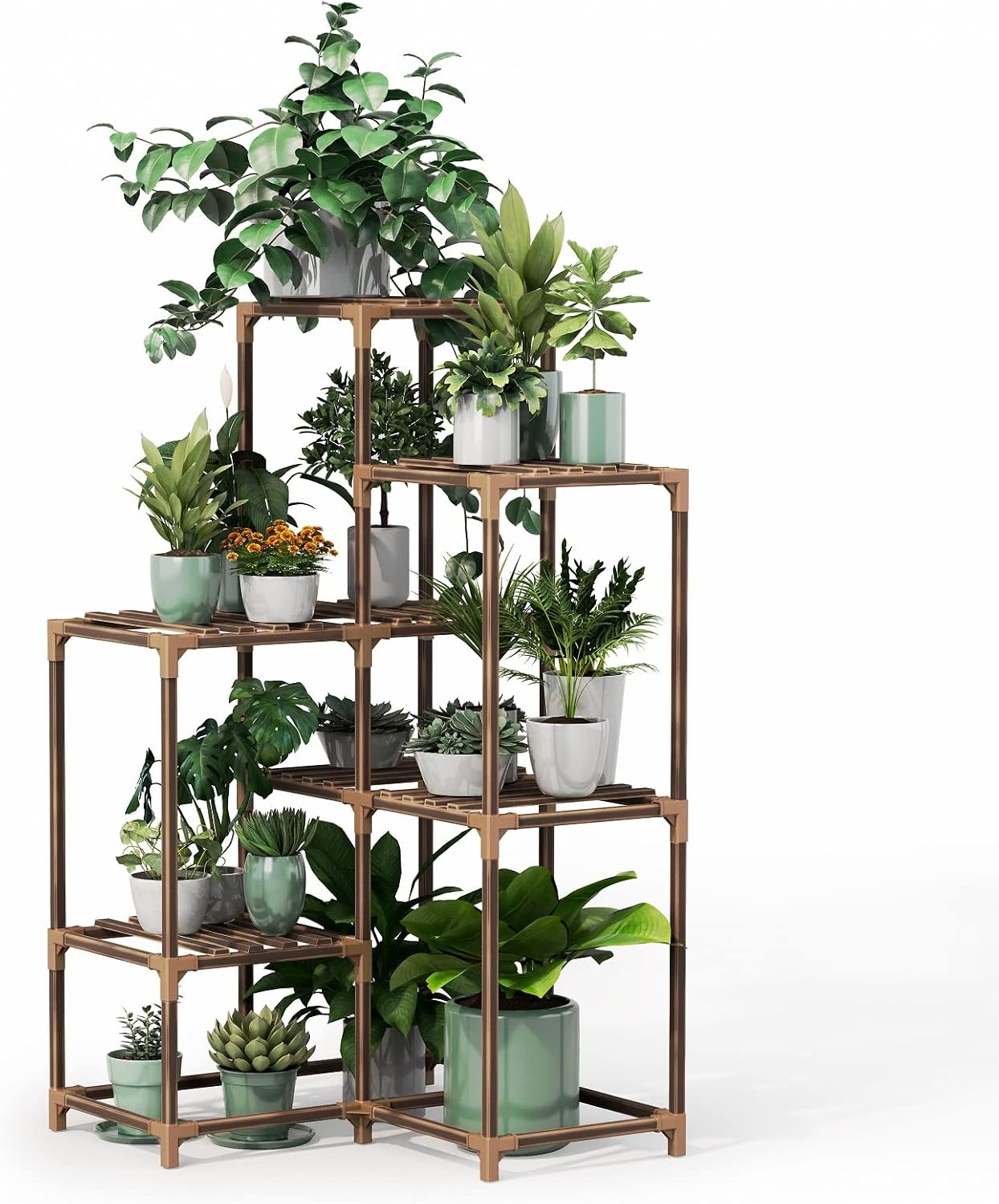 New England Stories Corner Plant Stand Rack for Indoor or Outdoor Plants. Shelf Holder for Multiple Pots. Perfect for Living Room, Patio, Balcony