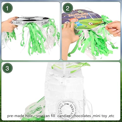 Miniatura 4 de Auihiay Piñata de pelota de fútbol para niños, piñata de fútbol con calcomanías de números, piñata de pelota de fútbol para decoración de fiestas de