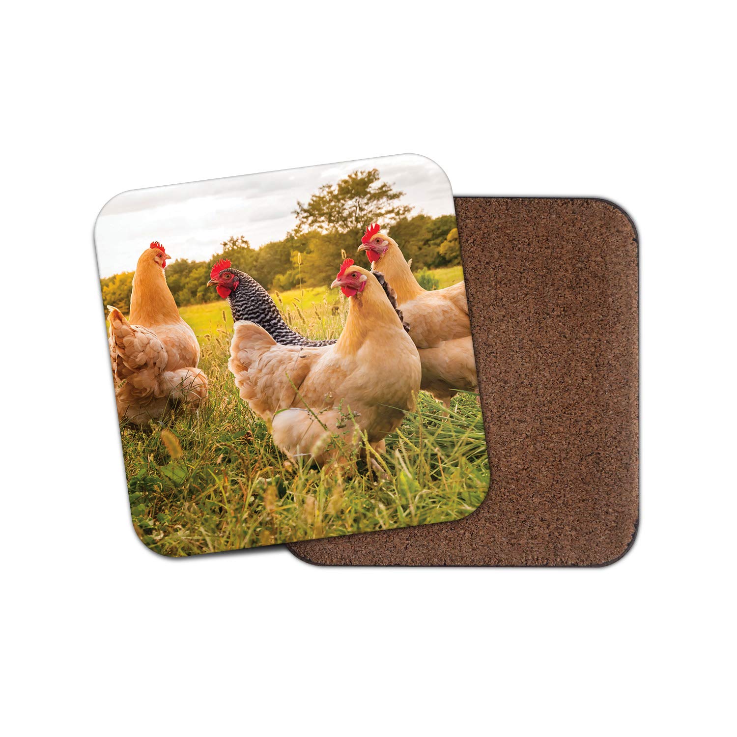 1 x Wild Chickens Coaster - Animals Chicken Farm Farming Cute Animal Mum #16908