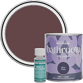 Rust-Oleum Purple Water-Resistant Bathroom Tile Paint in Gloss Finish - Mulberry Street 750ml