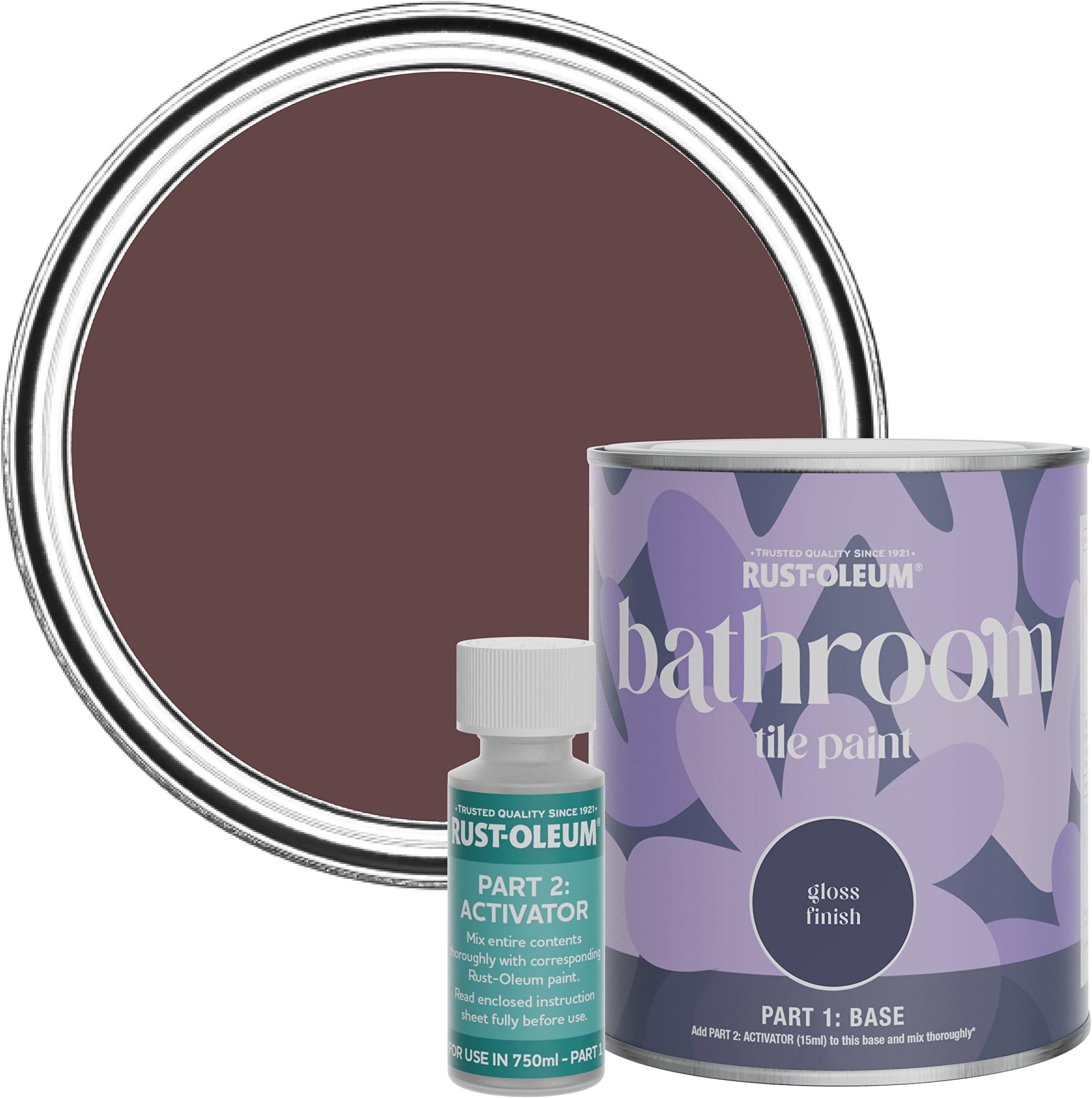 Rust-Oleum Purple Water-Resistant Bathroom Tile Paint in Gloss Finish - Mulberry Street 750ml