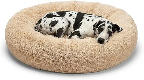 Active Pets Cama Relajante de Felpa para Perros en Forma de Dona con Soporte para Articulaciones y Alivio de la Ansiedad, Cama Lavable para Mascotas