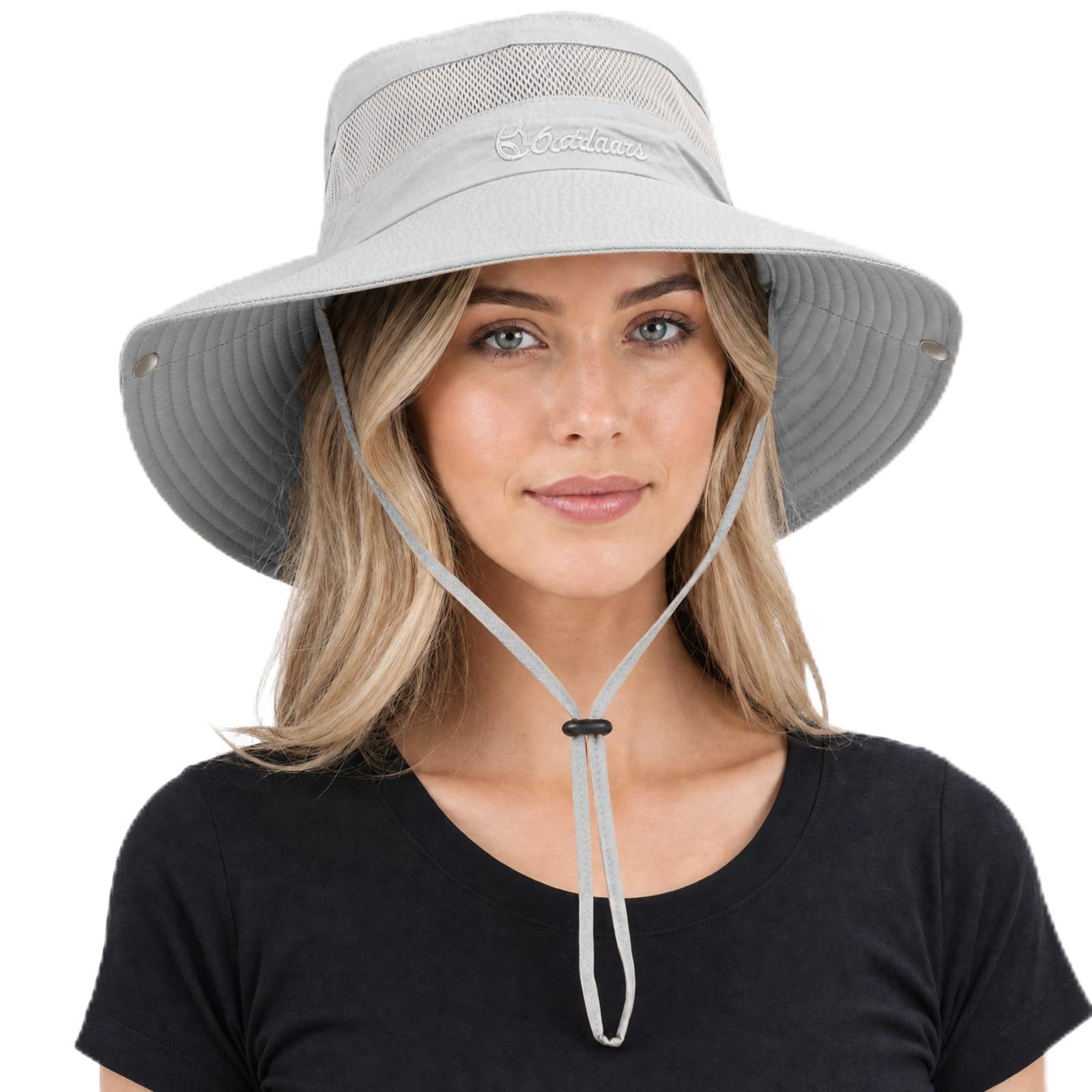 Cheerlenne Light Grey Summer Hats Safari UPF 50+ Sun Hat for Women UV Protection Lightweight Foldable Cowboy Hat for Men Women Ladies Sun Hats Packable Hiking Fishing Gardening with Wide Brim