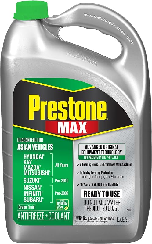 Prestone MAX Asian Green 50/50 Antifreeze Automotive Coolant, Pack of One