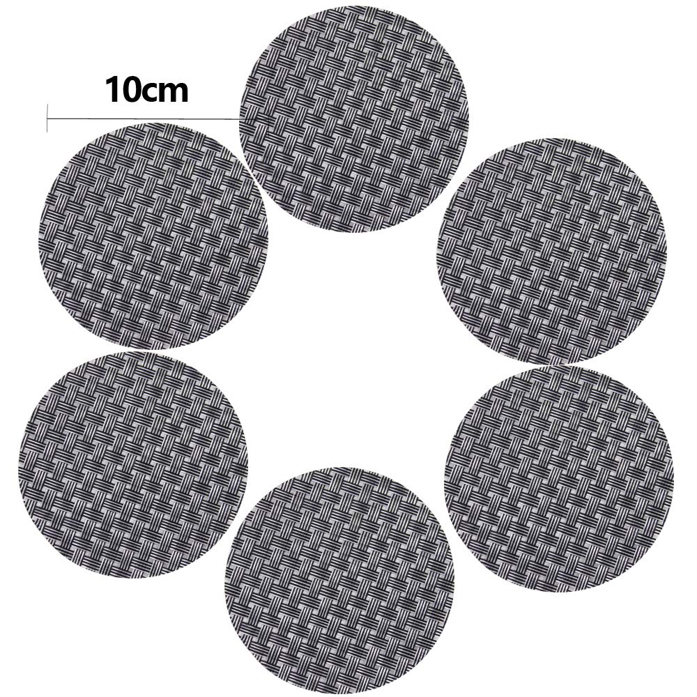 Time to Sparkle 13 PCS Vinyl Woven 6pcs Placemats + 6pcs Coasters+ 1pc Tablecloth Anti-Slip Table Mat Waterproof Heat Resistant Table Mat Decoration (Placemat+Runner-Black Bamboo) - Image 4