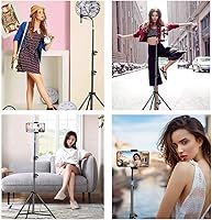 Vista 4 de Trípode para teléfono celular de 27 pulgadas a 80 pulgadas, soporte de video ajustable para iPhone y cámara, grabación de video