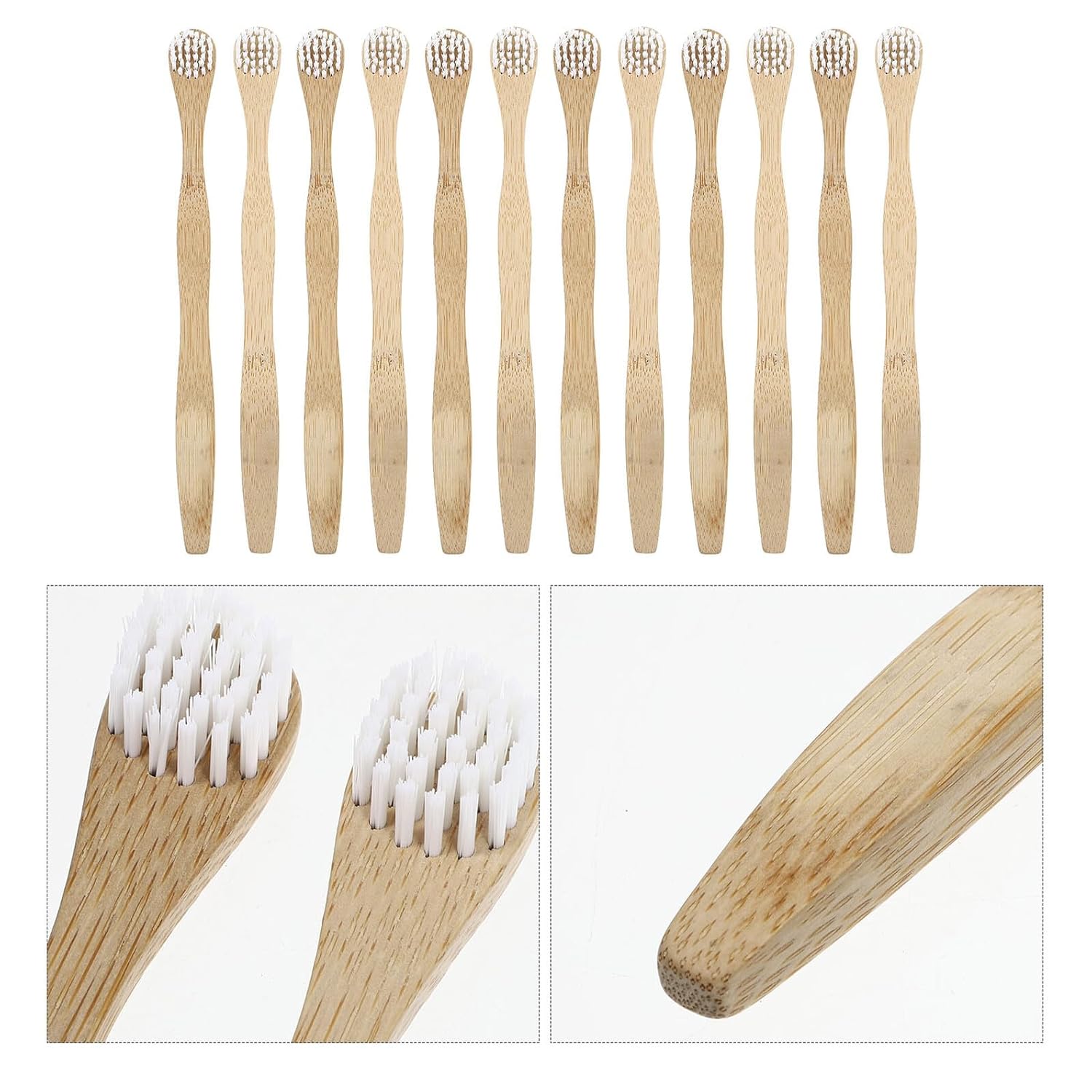 INOOMP 12pcs Tongue Cleaner Set with White Bristles Reusable Tongue Scraper for Oral Care for Fresh Breath Maintenance