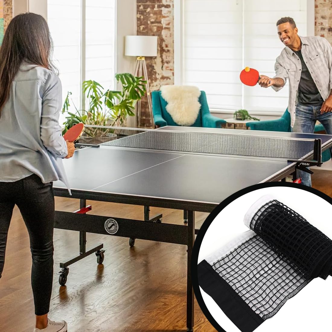 Redes de Tenis de Mesa de Repuesto de Poliéster 2 Piezas GXGM