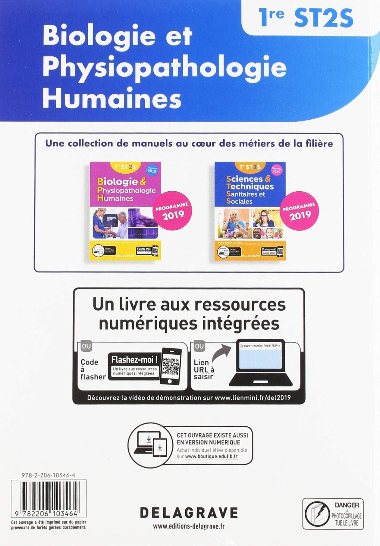 Biologie et physiopathologie humaines 1re ST2S (2019) - Pochette élève