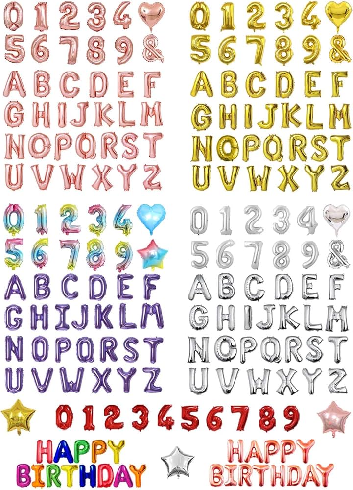 Amazon | Ealimun アルファベット バルーン レターバルーン 数字 英語