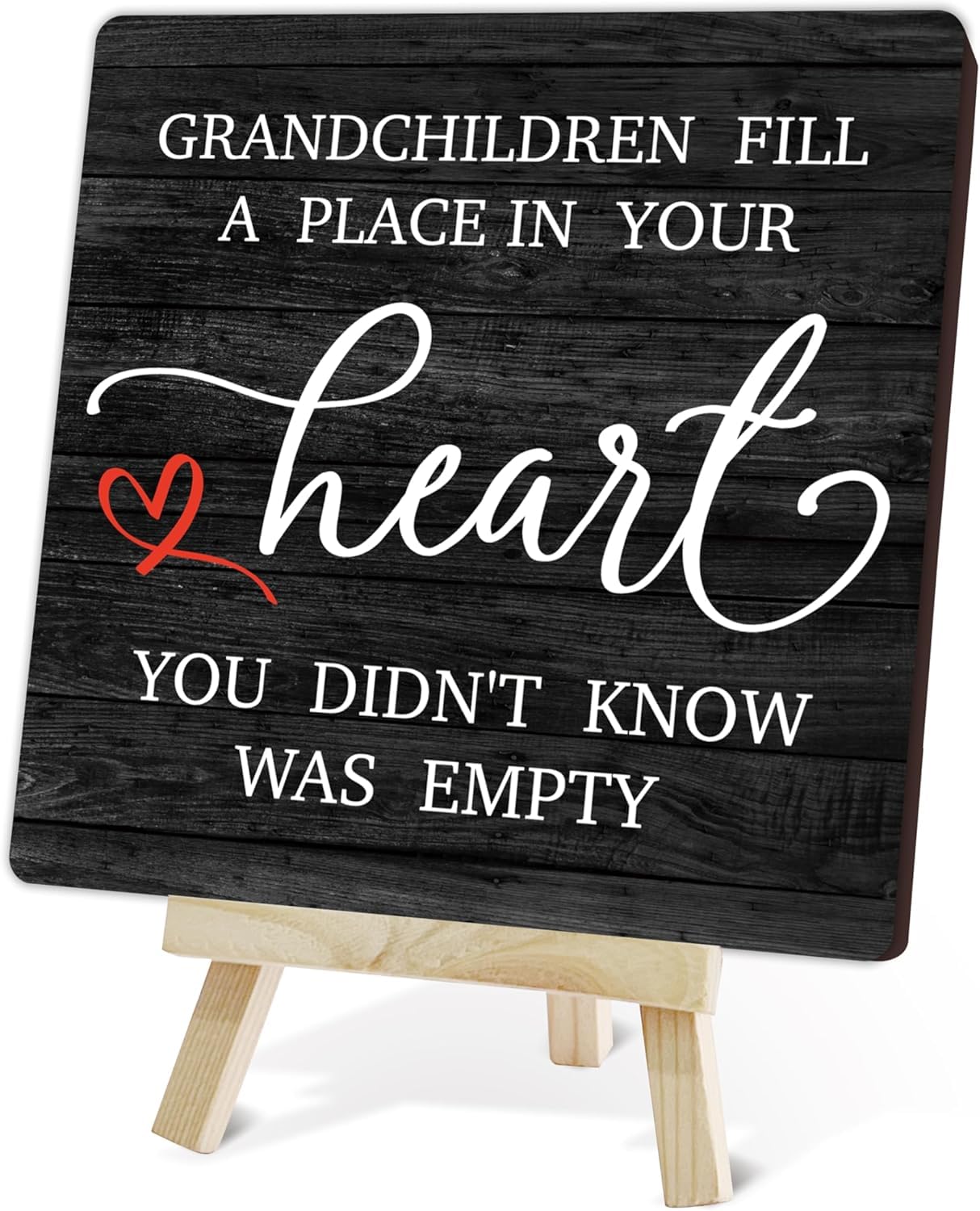 Sarvada Decor Grandma Gift Sign, Birthday Christmas Gifts For Grandparents Grandpa Grandma Nana From Grandkids Grandchildren, Grandparents Day Plaque With Stand, Grandchildren Fill A Place In Your Heart -49