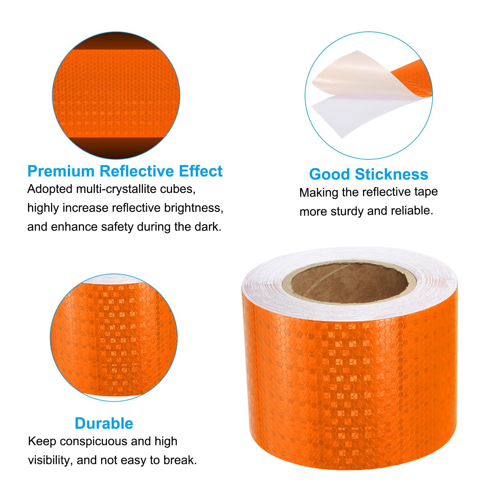 PATIKIL Cinta reflectante, 1 rollo de 4 pulgadas x 82 pies, impermeable, autoadhesiva, de alta visibilidad, precaución, advertencia, cinta reflectora de seguridad para camiones, remolques, coches