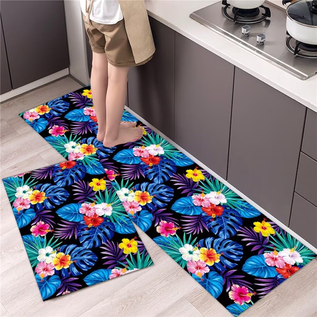 Alfombras cocina acolchadas y de secado rápido en pack de dos piezas para un confort duradero