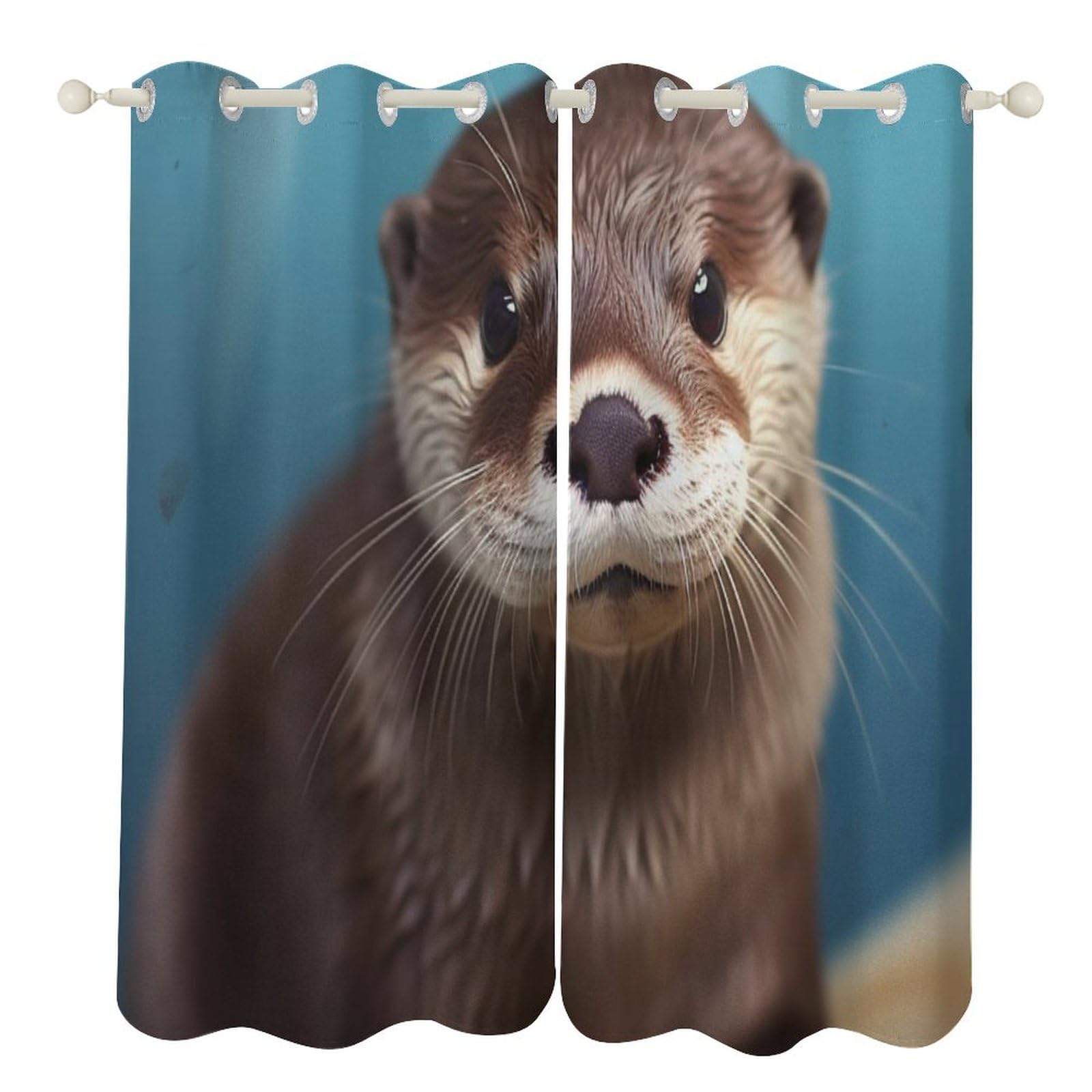 Rideaux occultants isolants éliminez la lumière et le froid motif loutre